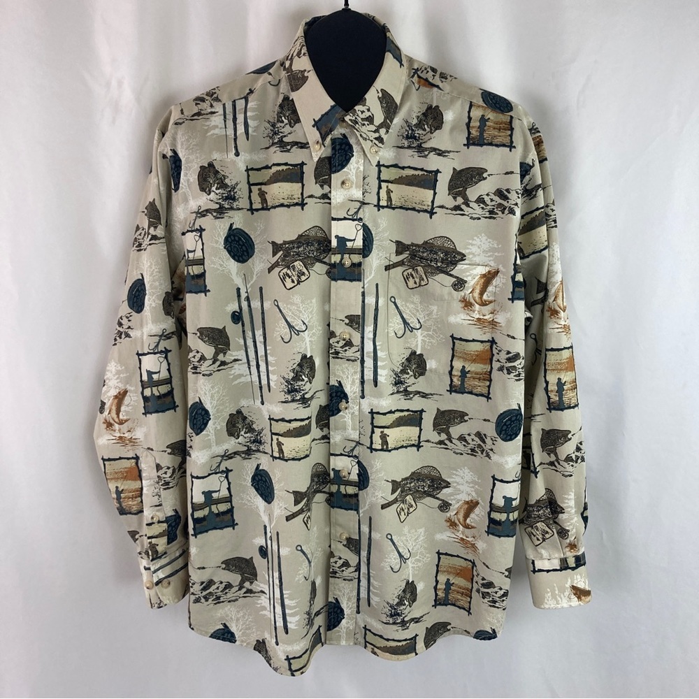 FISHING Wrinkle Free Short Sleeve Button-Up Shirt - Picture 2 of 9